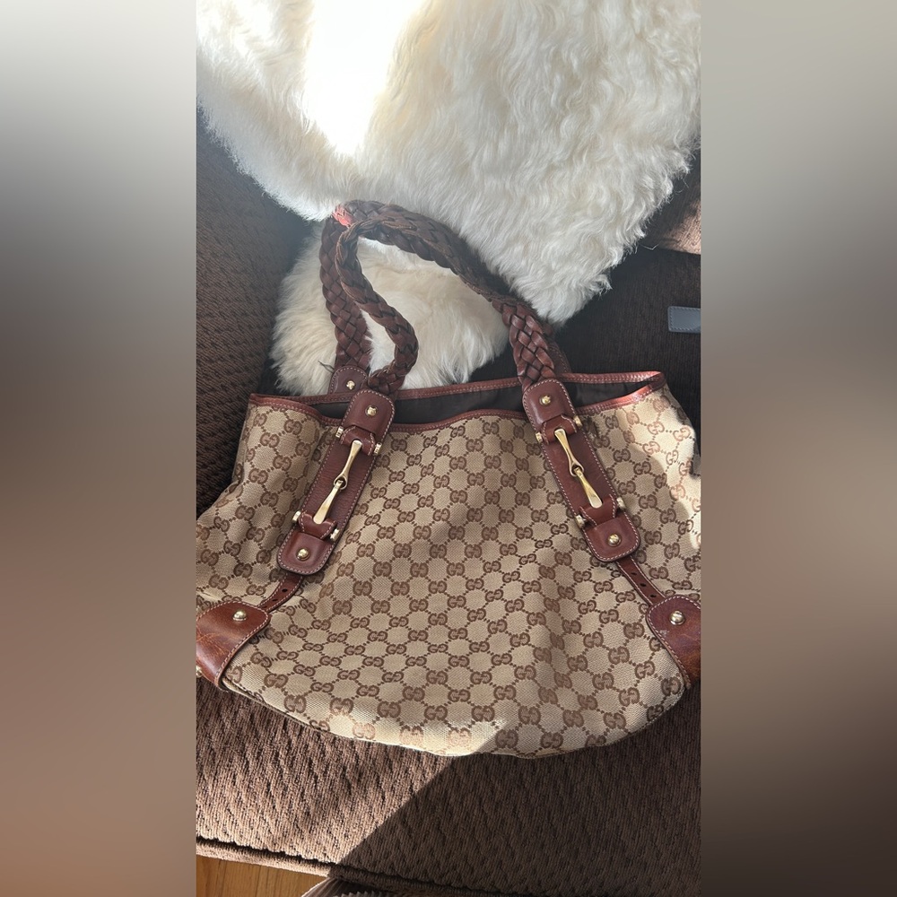 Gucci Beige and Brown Monogram Tote